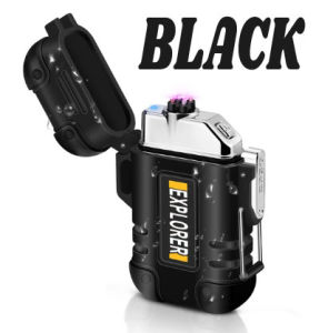 SUPERSPORT 3 IN 1 Mini Dual Arc Electric USB Rechargeable Waterproof Windproof Lighter Torchlight Flashlight Outdoor Sport