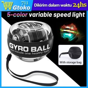5 Warna LED Gyro Ball Power Wrist Hand Ball Spinner Powerball Metal LED Auto Starter Hand Gym Latihan Kekuatan Pergelangan Tangan