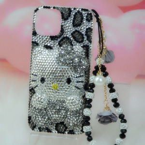 Christmas Gift Halloween Sanrio Set with Diamonds 15Promax 16Promax Phone Case Kawaii Hello Kitty Anime Flash Diamond Fall Prevention Mobile Phone Case