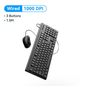 Vention Bàn Phím & Chuột Không Dây 2.4G - Bộ Bàn Phím Full-size 104 Phím & Chuột Silent Kết Nối USB Pin AA Cho Văn Phòng Học Tập PC Laptop - Đen