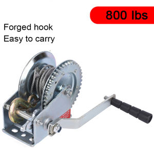 Hand Winch 800—2000LBS Cable Whook Mechanical Winch Mini Portable Boat Trailer Ratchet Switch Hook