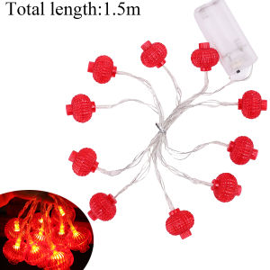 1.5M 10LED Chinese New Year String Light Good Luck Red FU Lantern String Christmas Tree Hanging Lamp Spring Festival Decor Lantern