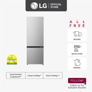 [Free $50 Grocery Voucher] LG Bottom Freezer GB-B3354PY 335L | Smart Inverter Compressor™ | Linear Cooling™ | Door Cooling+™