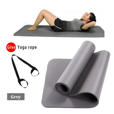 Yoga Mat 15MM Soft High Density ​Extra Thick Yoga Mat Anti Slip Pilates Exercise Mat Pilates Sports Gym Dance Mats Home Fitness Excercise Yoga Equipment Send The Rope 瑜伽垫
