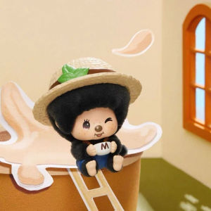 Monchhichi mon mon farm classic coffee Series Cute Figures pendant keychain blind collectible figurine decorative gift MINISO