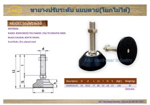 ขายางปรับระดับ แบบโยกไม่ได้(แบบตาย) และแบบโยกได้(แบบเป็น)