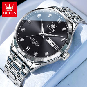 OLEVS Men Mechanical Watch Original Authentic Waterproof Luminous Week Calendar stainless steel strap Fashion Business Style