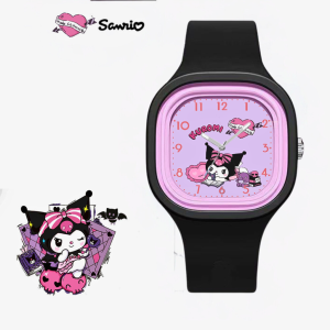 Jam Tangan Anak Perempuan Kuarsa Analoq Motif Karakter Cinnamoroll Modis Persegi Bulat Strap Rubber