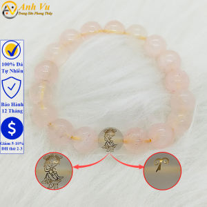 Vòng tay cung hoàng đạo bạch dương năm 2023 - Chất liệu đá mã não hồng nhạt - May mắn tài lộc bình an - Bảo hành 12 tháng