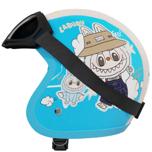 Helm Anak Usia 2-7 Tahun Karakter Kartun Lucu Free Kacamata Cewe Cowo Motor Packing Kardus