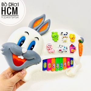 [CÓ TIẾNG CON VẬT - ĐẸP] Đồ chơi đàn piano hình thỏ con/ chó con có đèn nhạc cụ cho bé phát triển khả năng âm nhạc 3300 6618