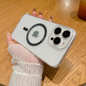 HOCE Luxury Ultra Thin Matte Clear Case For iPhone 15 14 Plus 15 14 13 12 Pro Max Magsafe Wireless Charge Phone Cases Transprent Cover
