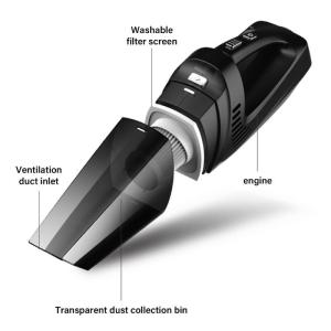 Multifunction 120W Automotive Vacuum Cleaner Air Pumps Builtin Tire Pressure Monitor for Road Travel
