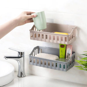 Kệ nhựa dán tường để đồ nhà tắm giá để đồ nhà bếp dạng đan lưới Phukienprocare