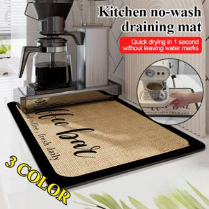 Kitchen Drying Mat / Table Mat Dish Rack Mat Non-Wash Quick Absorbent / Utensils Plates Cups Drying Pad / Household Kitchen Dining Use