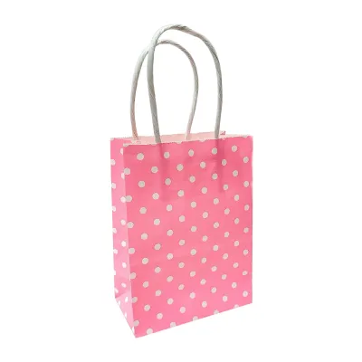 CGS Polka Dots Kraft Paper Bag (Pink) (11x15x6CM) (12PCS)
