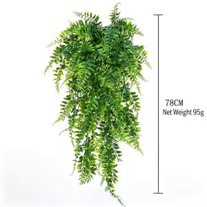 【SG ready stock】Artificial Hanging Fern Plants Realistic Fake Trailing Greenery Vine No Watering Needed for Wall Balcony Indoor Outdoor Home Room Decor