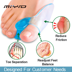 MIYIO 2Pcs Soft Gel Toe Separators Toe Spacers Bunion Corrector for Overlapping Hallux Valgus and Hammertoe Foot Care Tool