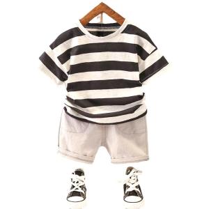 FREE ONGKIR COD BAJU ANAK LAKI-LAKI SETELAN CHINO STRIPE 0-9 TAHUN