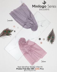SKYSHOP HIJAB - HIJAB JOURNEY SERIES MINI LOGO /BAHAN VOAL ULTRAFINE SHINY/SIZE 115X115CM/HIJAB SEGI EMPAT