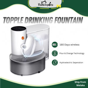 Realmpetz 3L Pet Gravity Water Fountain Cats Water Dispenser Cat Water Fountain USB Wireless Rechargeable Pet Dog