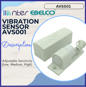 Ebelco Alarm Vibration / Shock Sensor Adjustable Sensitivity 3 Range Low Medium High White Color BEL-M5 AVS001