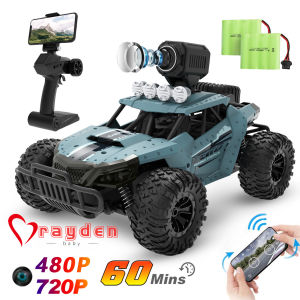 RC Cars Remote Control Car with 480P/720P HD FPV Camera 1/16 Scale Off-Road Truck High Speed Monster 4WD 4 Wheels Trucks Crawler Alloyed for Kids for 60 Min Play Gift for Boys Girls