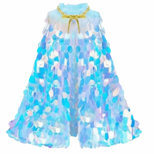 LUMIQLO Đạo cụ trang phục Áo choàng sequin nàng tiên cá Tiệc sinh nhật hóa trang Quà tặng Quần áo đính sequin Dễ thương Khăn choàng sequin công chúa Các cô gái