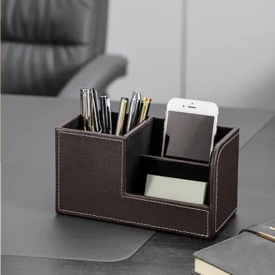 Creative Rectangle Leather Tissue Box Cover Desk Makeup Cosmetic Organizer Remote Controller Holder For Home Office
