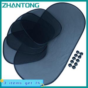 ZHANTONG 5pcs set Car Window Sun Shades Cover Anti-UV Mesh Shade Curtain Protector