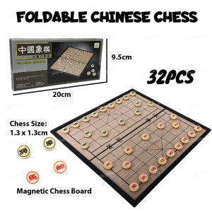 Magnetic Chinese Chess with Foldable Board Chess Size: 1.3cm For Students & Children Portable Chess Board Game *READY STOCK*