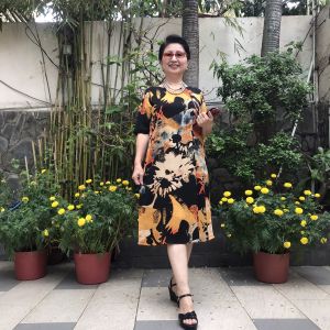 Đầm Trung Niên - Vải Lụa Mango Form Suông A Che Bụng - Có Dây Kéo - Size Từ 48kg - 90kg