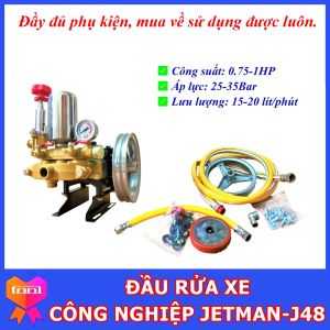 Đầu Bơm Xịt Rửa Xe Cao Áp JETMAN JM48HN - Chuyên Dụng Xịt Rửa Oto Xe Máy Vệ Sinh Máy Móc Nhà Xưởng Sân Vườn - Bảo Hành 6 Tháng