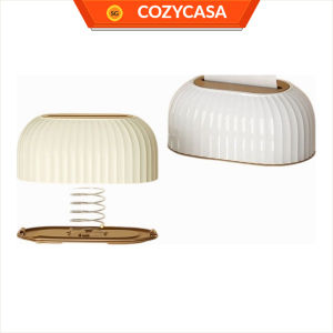 【COZYCASA】Auto Lifting Striped Tissue Box Holder Spring Automatic Nordic Napkin Dispenser Household Bedroom