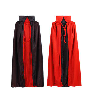 Long Hooded Robe Black Cloak Halloween Cosplay Costume for Adult Wizard Magician Cape Party