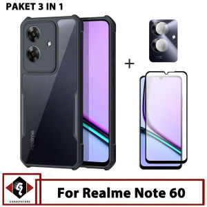 Paket 3in1 Case Tecno Realme Note 60 Fusion Free Tempered Glass dan pelindung Camera Kaca
