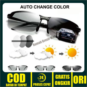 [TERLARIS] Kacamata Polarized Photochromic Bisa Berubah Warna Anti Silau Bisa Buat Mancing Paser Ikan - Kaca Mata Pria Wanita Memancing Ikan Tembus Air - Kaca Mata Anti Silau Siang dan Malam Polarized Photocromic - Kacamata Pria Wanita Hitam
