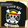 SAKAZUKI Kaos Baju TOPI JERAMI BAJAK LAUT STRAW HAT PIRAT JAPAN LUFFY SHP CREW For-ONE PIECE ANIME Tshirt Distro Atasan Pria Wanita Unisex Gambar Motif Desain Sablon Monkey D Luffy Premium Katun Combed 24s Putih Hitam lengan pendek panjang viral jepang. 