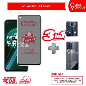 Tempered Glass Realme 9 Pro Anti Gores Spy Matte Privacy Free Camera Lesn dan Skin Carbon