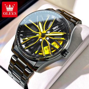 OLEVS 9937 Fashion Casual Watch Mens Luxury Rotating Bezel Sport Design Silicone Band Men Hip Hop Quartz Watches