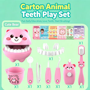 Kids Dentist Pretend Play Set Teeth Model Dental Doctor Toy Kit Role Play Accessories