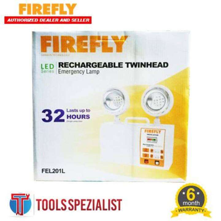 FIREFLY Rechargeable LED Twin Head Emergency Lights FEL201L Firefly ...