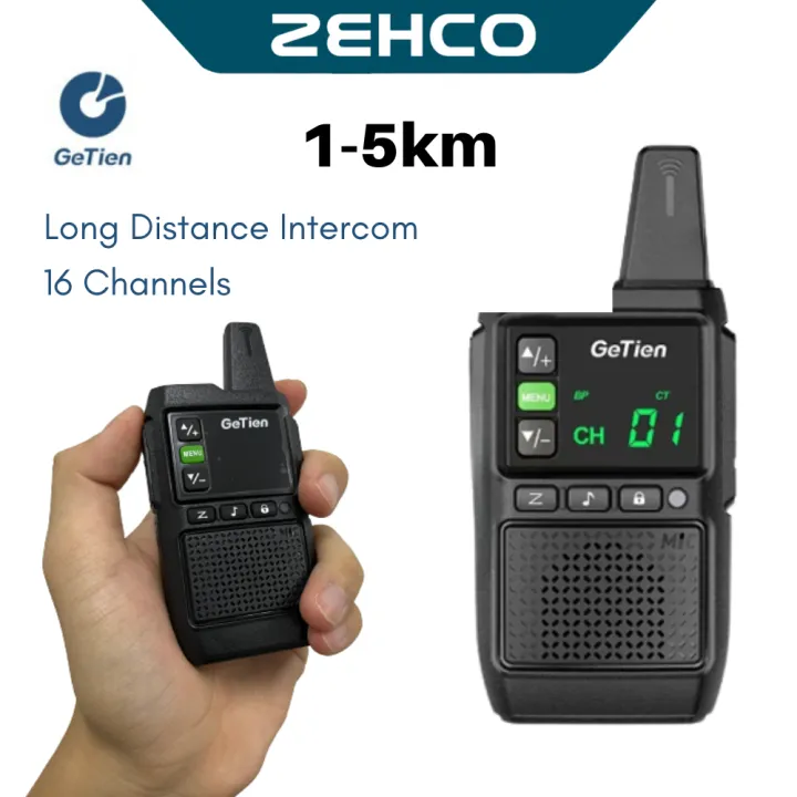 GeTian Mini Walkie Talkie 5 km Long Range 16 Channels Rechargeable Portable Outdoor Walkie Talkie【 1 Unit】迷你对讲机