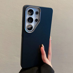 Carbon Fiber Texture Design Phone Case For Samsung S26 S25 S24 S23 Ultra Wireless  Shell Alloy Protective Silicone Cover