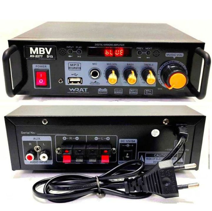AC DC Amplifier Bluetooth USB MP3 เครื่องขยายเสียง แอมป์ขยาย รุ่น MBV ...