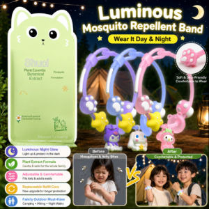 Sanrio Mosquito Repellent Bracelet Glow in the Dark Essential Oil Outdoor Insect Repellent Wristband Cute Cartoon Design Night Light Protection Kids Adults