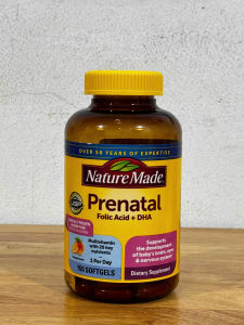 Vitamin tổng hợp bầu Mỹ (150v) bổ sung dinh dưỡng DHA cho mẹ bầu và sau sinh Nature Made Prenatal Multi + DHA USA