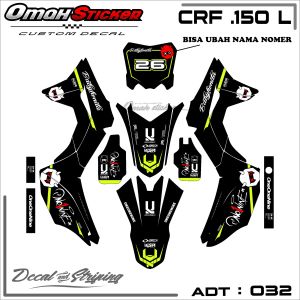 DECAL CRF 150L  FULL BODY . BISA CUSTOM GANTI NO DAN NAMA DESAIN. ADT.032