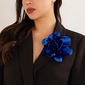 Handmade Lapel Pin Jewelry Exaggerated Duckbill Clip Brooch Charm Stylish Fabric Flower Lapel Pin Adornment