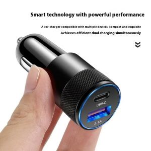 Xiaozhubangchu Bộ sạc ô tô bằng kim loại chất lượng cao với USB-C cho các thiết bị sạc nhanh
